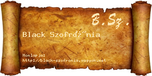 Black Szofrónia névjegykártya